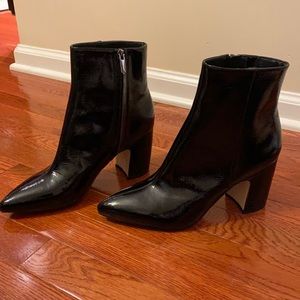 Sam Edelman black patent leather booties